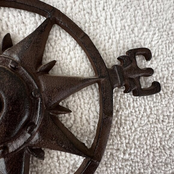 Rustic Cast Iron Compass Rose Wall Decor – Nautical Vintage Style - Picture 6 of 7